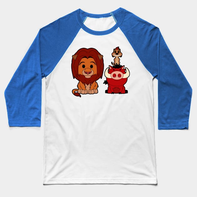 Timon Simba Pumba Baseball T-Shirt by mighty corps studio